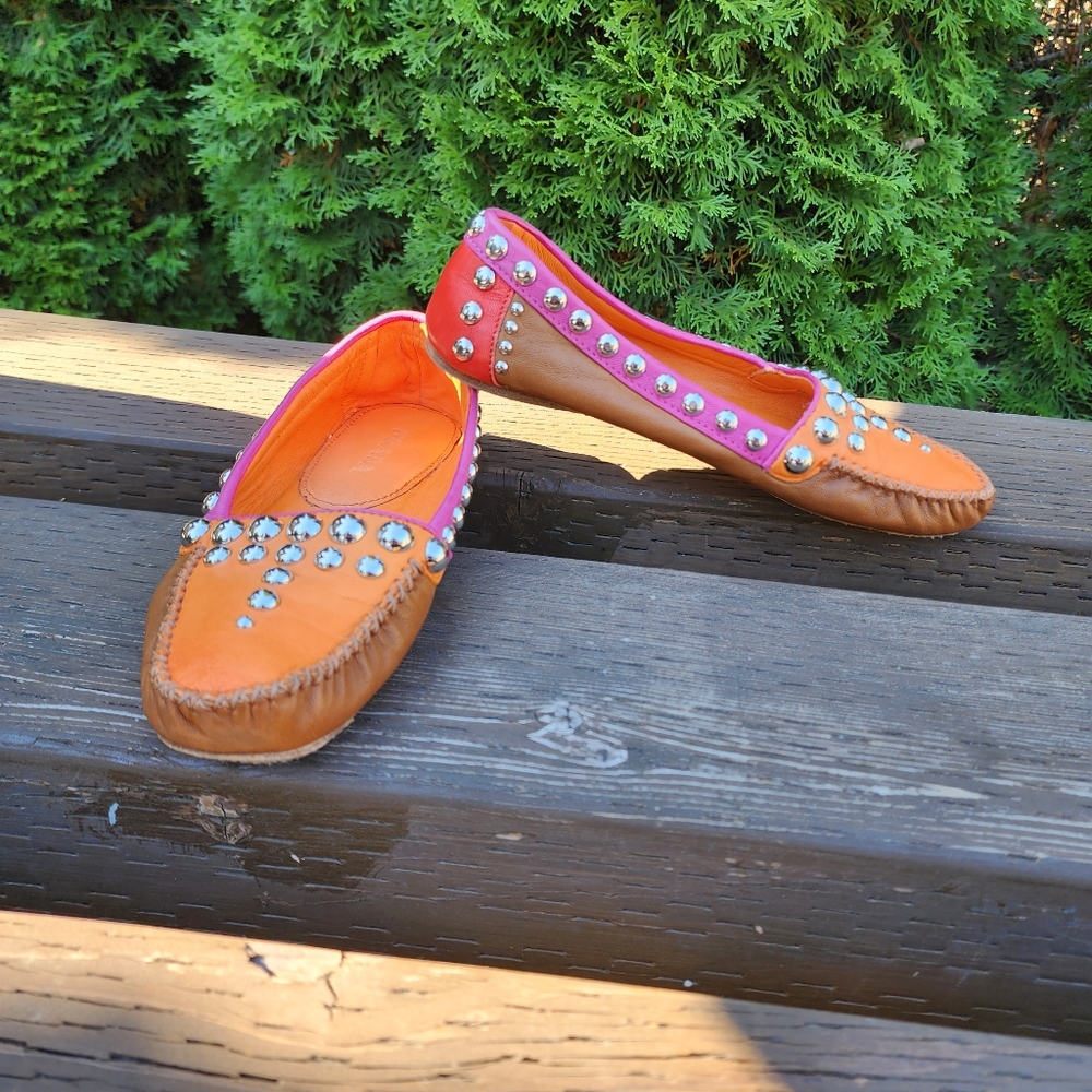 Prada multi colored studded driving shoes Prada Size 36 US 6 made in Italy ๐ฎ๐น - Picture 5 of 7